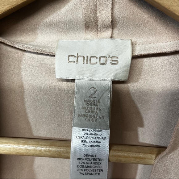 2 (12/L) Chico’s Drape Front Faux Suede & Knit Jacket NWOT - Picture 7 of 8